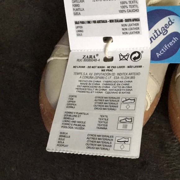 ZARA KIDS FOOTWEAR ZARA BABY 21 BABY BOY TODDLER SIZE 5 CREAM WITH NAVY TRIM - Picture 7 of 8